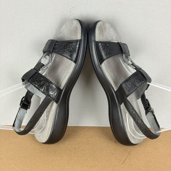 Alegria Julie Leather Slingback Sandals Womens 9 EU 39 Black Hook and Loop - Picture 6 of 10